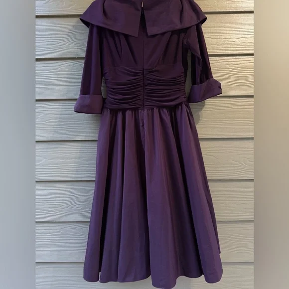 Jessica Howard Mixed-Media Fit & Flare Midi Dress Size 6 - Picture 8 of 15